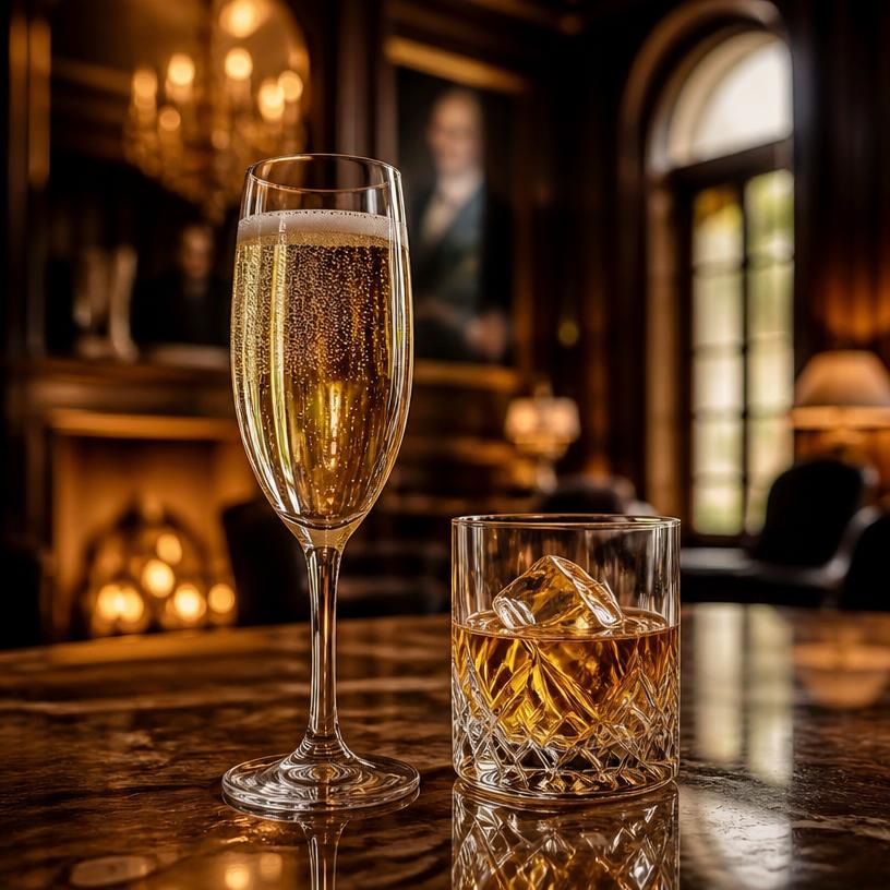Glanz und Gloria: Champagner und Whisky im Vergleich