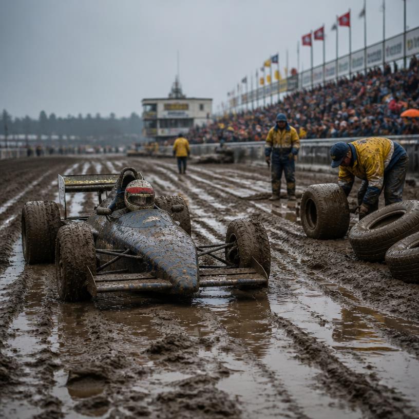Motorsport-Matsch: Als der Reifenplatz ein Skandal wurde!