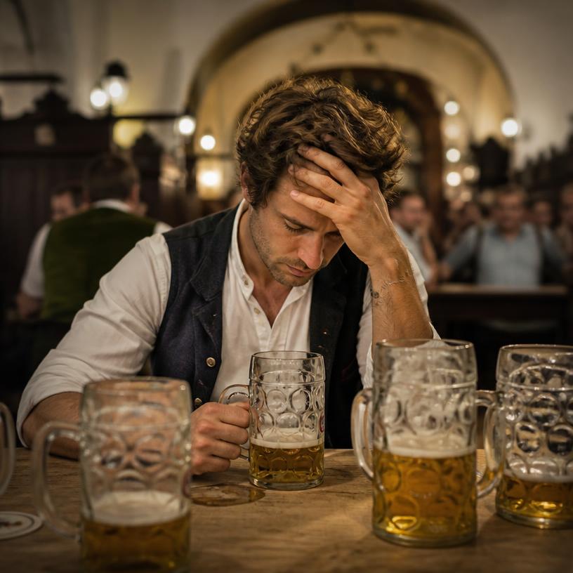 Stresslevel auf der Skala von 1 bis Bier